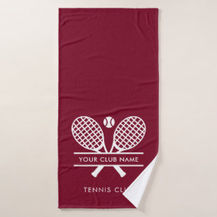 Your Tennis Club Name Team Colours Burgundy Bath Towel