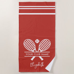 Your Tennis Club Name Team Swag Any Colour Custom Beach Towel