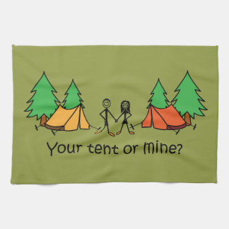 Your Tent Or Mine Olive Green Festival Quote Tea Towel