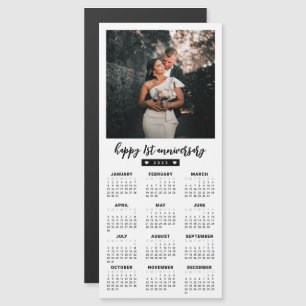 Your Text 2023 Retro Photo Frame Calendar Magnet