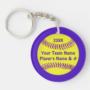 Your Text and Colours Cheap Softball Keychains
