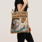 Your Text and Dog Photo Tote Bags