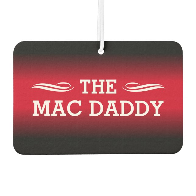 (YOUR TEXT) - Black and Red Gradient Car Air Freshener (Front)