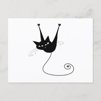 Your Text - Black Cat Character Pose 10 Poster Postcard