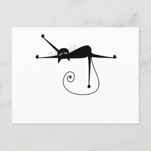 Your Text - Black Cat Character Pose 4 Postcard