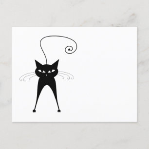 Your Text - Black Cat Character Pose 5 Postcard