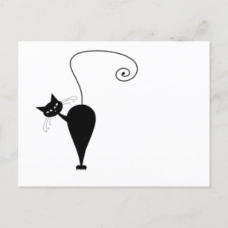 Your Text - Black Cat Character Pose 6 Postcard