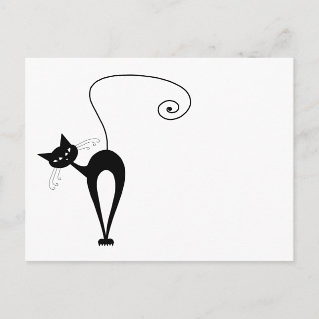 Your Text - Black Cat Character Pose 8 Poster Postcard (Front)
