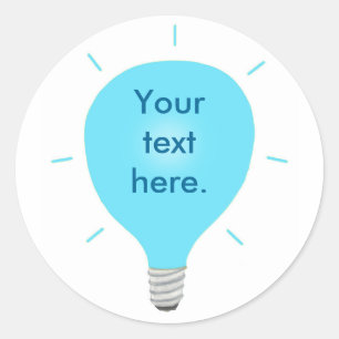 Your Text Blue Light Bulb Stickers