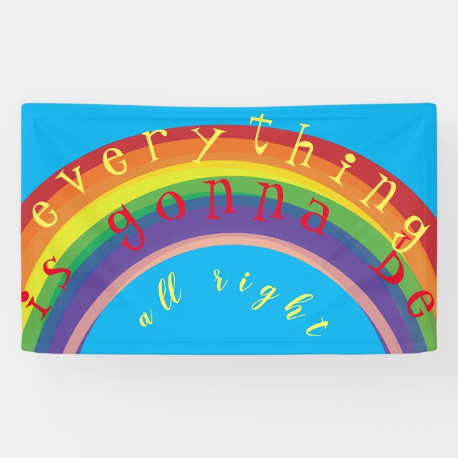 "Your Text " Blue Skies Rainbow Banner (Horizontal)