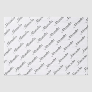 Your Text: Boy's Girl's Name Black/White Birthday Tissue Paper