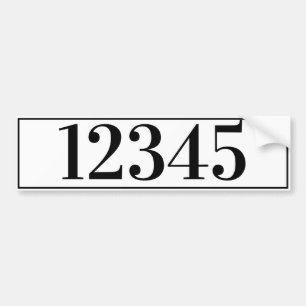 Your Text & Color House, Office, or Mailbox Number Bumper Sticker