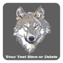 Your Text/Color Lone Wolf Cool Animal Gray