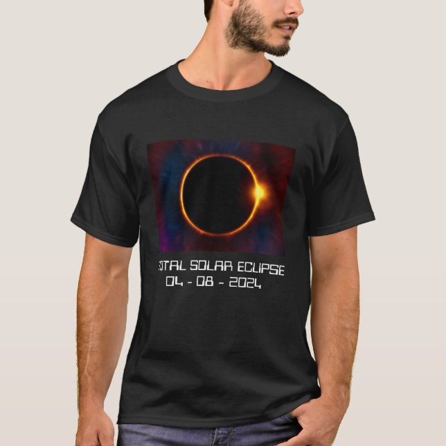 Your Text/Colour 2024 Dark Solar Eclipse T-Shirt (Front)