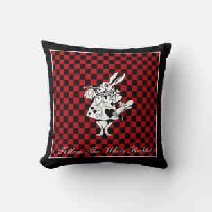 Your Text/Colour Alice in Wonderland White Rabbit Cushion
