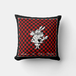 Your Text/Colour Alice in Wonderland White Rabbit Cushion