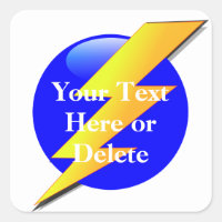 Your Text/Colour Blue/Gold Lightning Bolt Superher