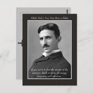 Your Text/Colour Inventor Nikola Tesla Photo Quote Postcard