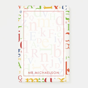 Your Text Colourful Alphabet Post-it Notes