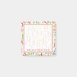 Your Text Colourful Alphabet Post-it Notes