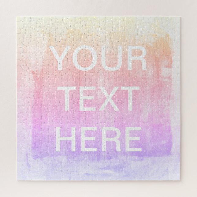 Your Text & Colourful Fading Ombre Gradient Jigsaw Puzzle (Vertical)