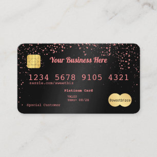 Your Text Confetti Credit Card Black Pink