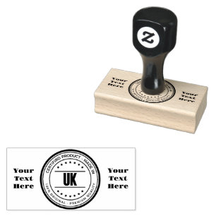 Your Text Custom Logo Printed Horizontal Wooden Rubber Stamp