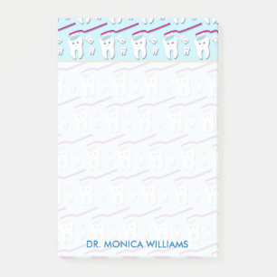 Your Text   Cute Teeth & Toothbrushes Post-it Notes