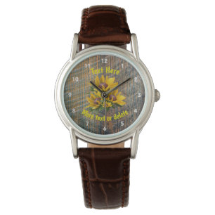 Your Text Daisy Flower Personalised Watch