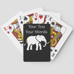 Your Text Edit Name Words White Elephant Playing Cards
