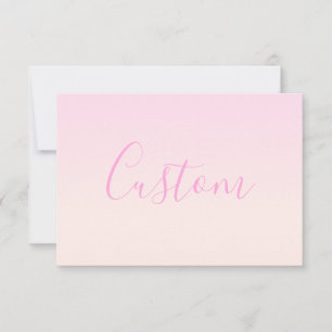 Your Text   Elegant Script & Soft Blush Pink Ombre Card