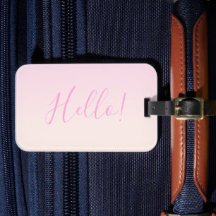 Your Text Elegant Script & Soft Blush Pink Ombre Luggage Tag