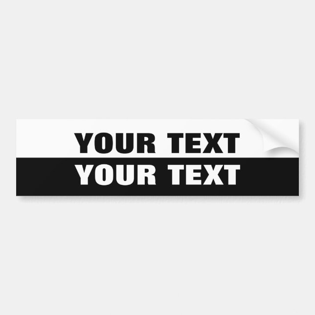 Your Text "Folio Extra Bold" Black and White Bumper Sticker (Front)