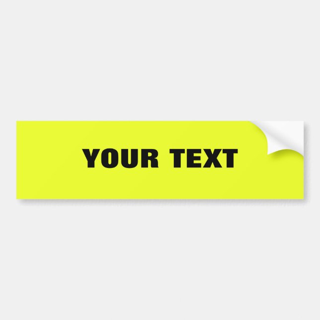 Your Text "Folio Extra Bold" on Yellow Bumper Sticker (Front)
