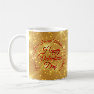 Your TEXT Gold Valentines Day Message Coffee Mug