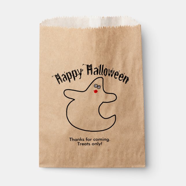 Your Text Happy Halloween Diva Ghost Favour Bags (Front)