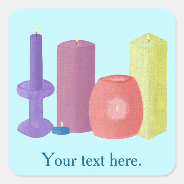 Your Text Here Candle Candles Stickers (Front)