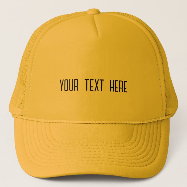 Your Text Here Hats Black Colour Text Custom Caps (Front)
