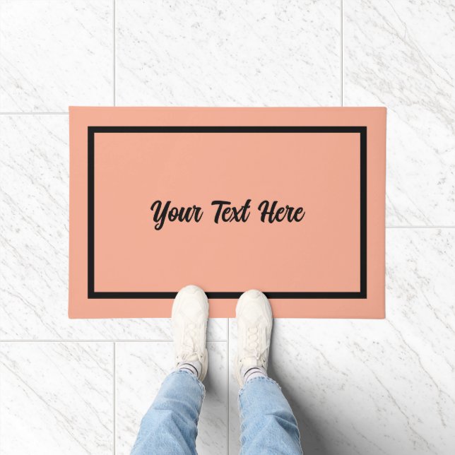 Your Text Here Script Modern Doormat Peach (Indoor)