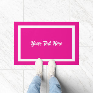Your Text Here Script Modern Doormat Pink