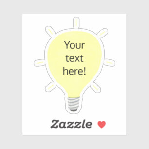 Your Text Here, Vinyl, Light Bulb Shape Stickers