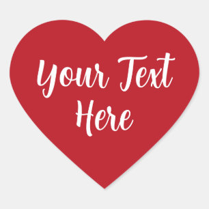 Your Text Here white Text Red Hearts Heart Sticker