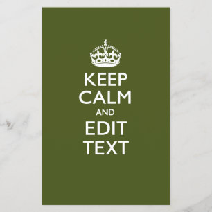 Your Text Keep Calm on Olive Green Decor Flyer