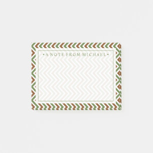 Your Text Khaki Chevron Post-it Notes