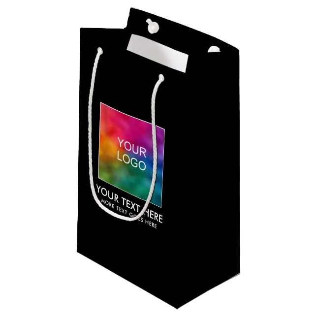 Your Text Logo Here Custom Template Promotional Small Gift Bag (Front Angled)