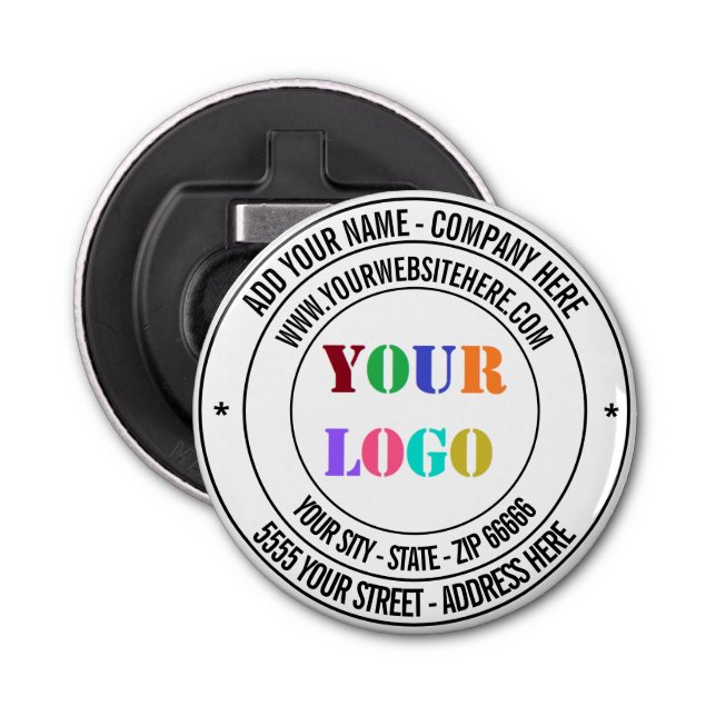 Your Text Logo Name Address Website Bottle Opener (Front)