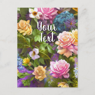 Your Text Mixed Flowers 9 Blossoms Template
