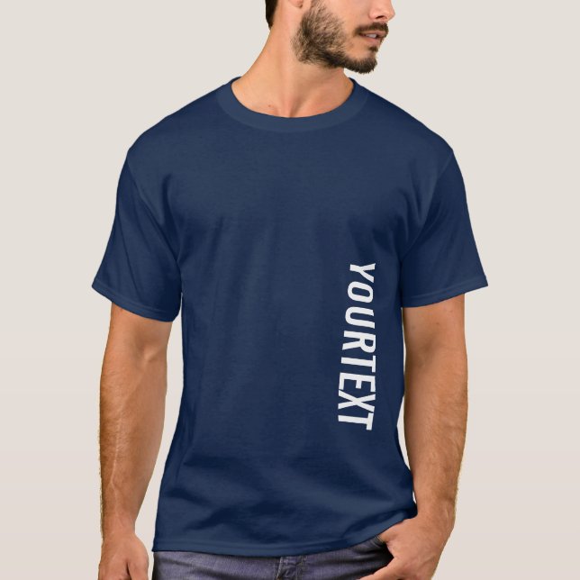Your Text Modern Elegant Template Men's Navy Blue  T-Shirt (Front)