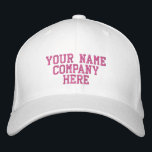 Your Text Name Company Embroidered Baseball Cap<br><div class="desc">Easy Personalised Promotional Cap - Add Your Text - Name - Company / Number / Letter / Slogan - Tagline / or Website , Phone , E-mail , Social Media Handle , Address , Logo - Photo / more - Choose Your Colour / Size / Font - Make your unique...</div>
