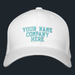 Your Text Name Embroidered Baseball Cap<br><div class="desc">Easy Personalised Promotional Cap - Add Your Text - Name - Company / Number / Letter / Slogan - Tagline / or Website , Phone , E-mail , Social Media Handle , Address , Logo - Photo / more - Choose Your Colour / Size / Font - Make your unique...</div>